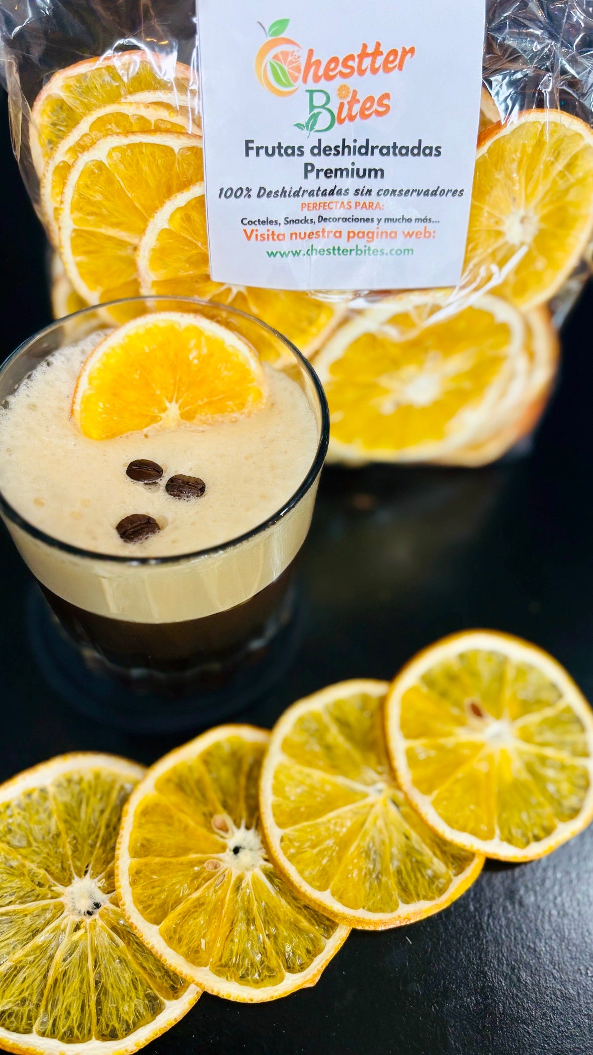 Bolsa extra grande de naranja deshidratada / Más de 70 piezas