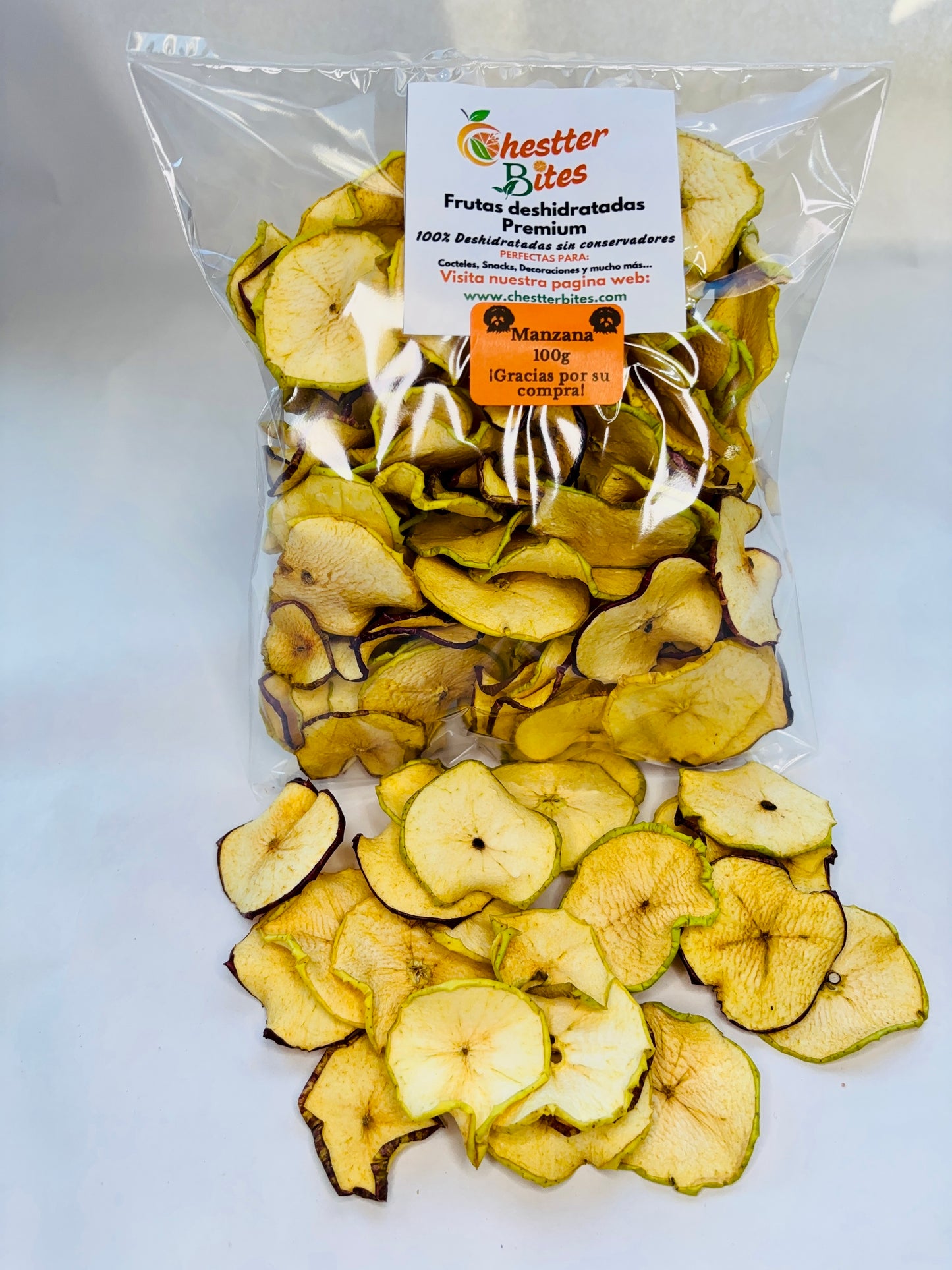 Bolsa grande de manzana deshidratada / 100g