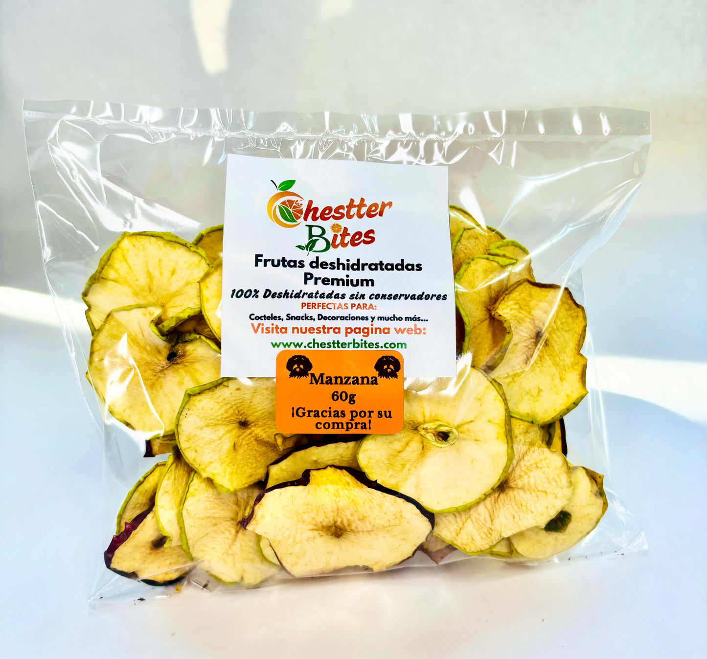 Bolsa mediana de manzana deshidratada / 60g