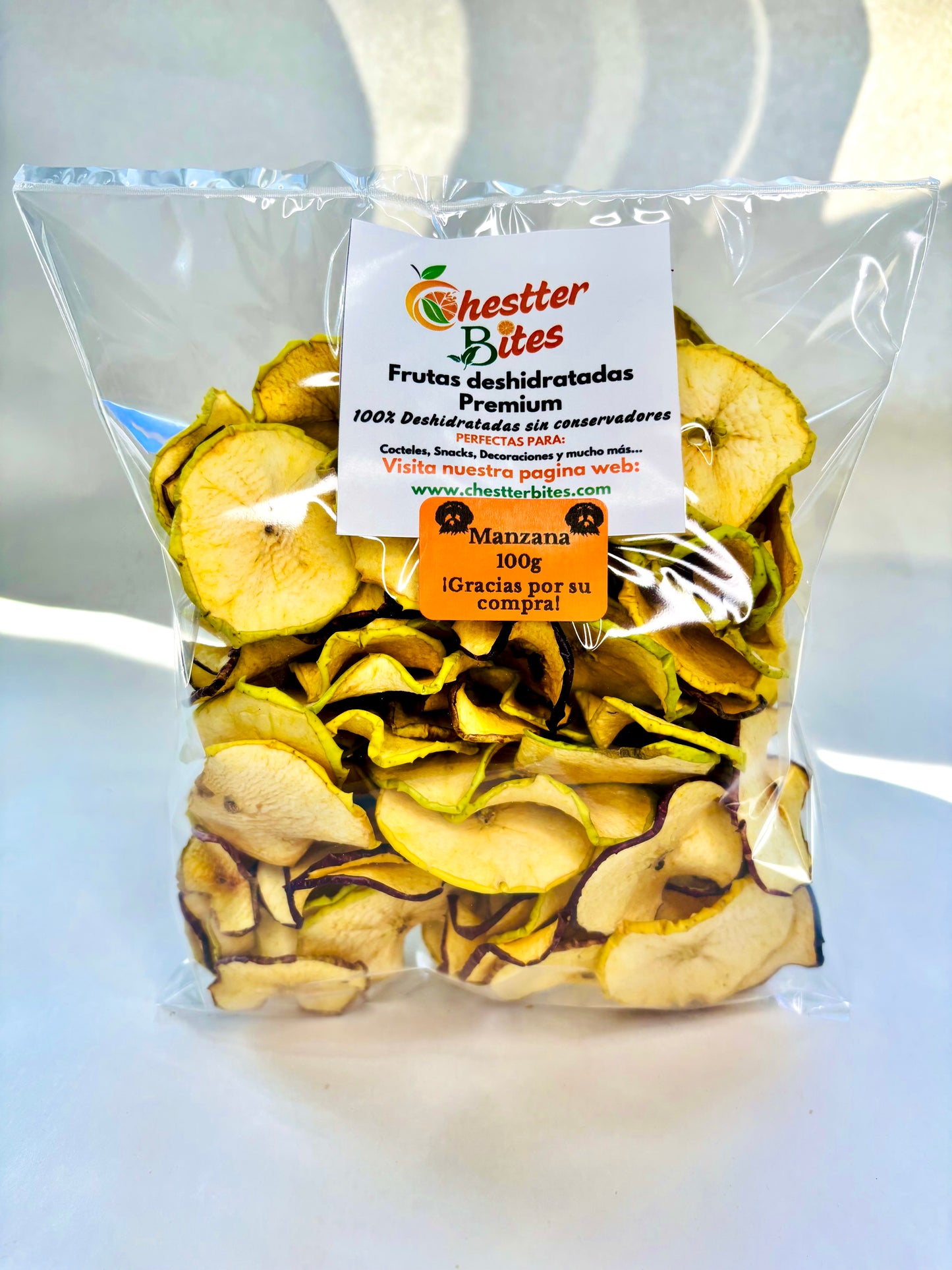 Bolsa grande de manzana deshidratada / 100g